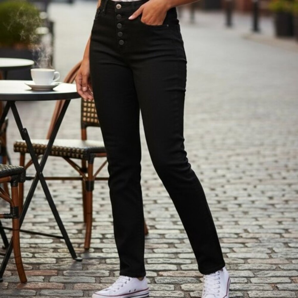 Calvin Klein Jeans Women’s Size 14‎ Black Denim Button Fly